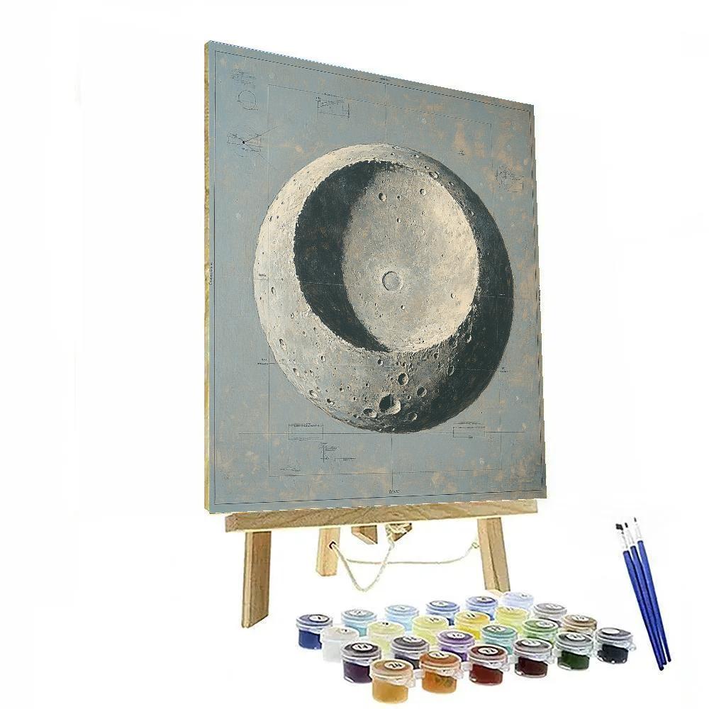 Leonardo Da Vinci Inspired Lunar Crater Study Numbered painting kits