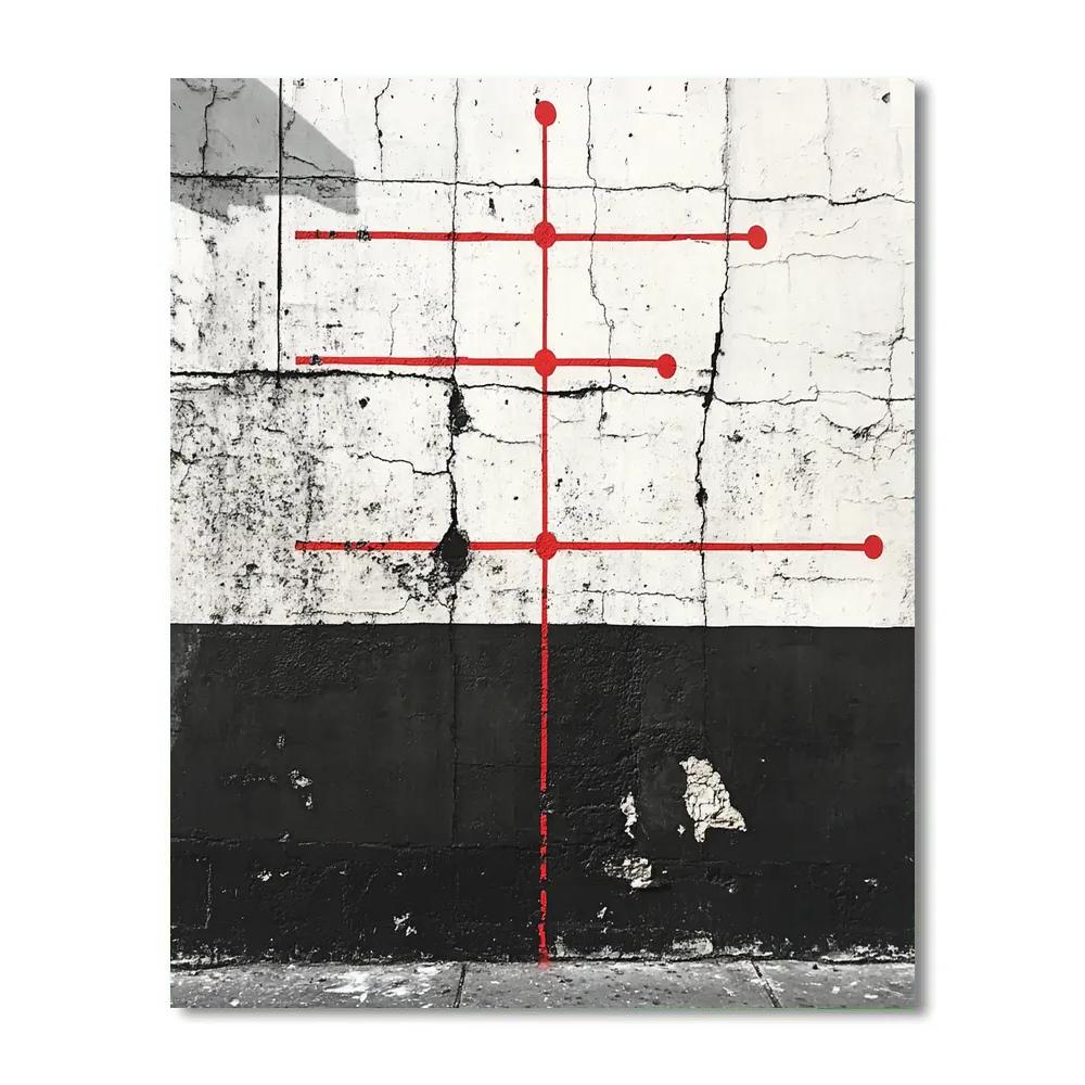 Banksy Inspired Borderless Redline Horizon Number painting