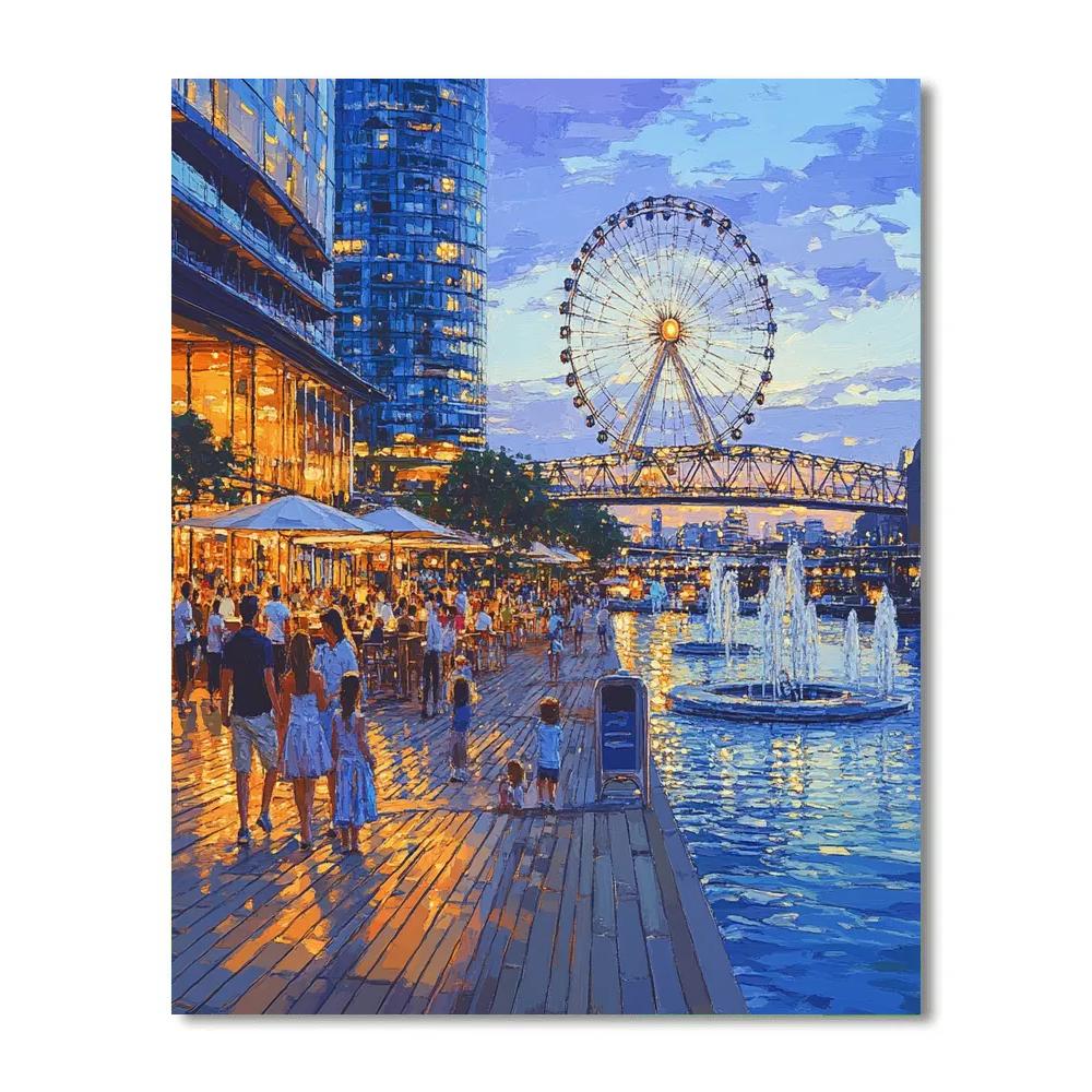 Waterfront Promenade Darling Harbour Sydney Australia Numbered painting kits