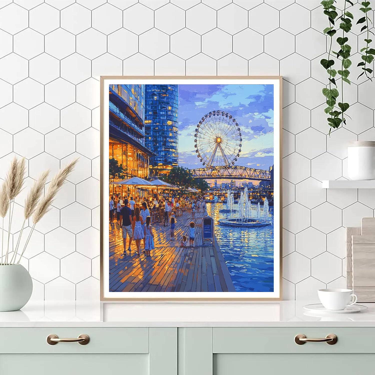 Waterfront Promenade Darling Harbour Sydney Australia Numbered painting kits