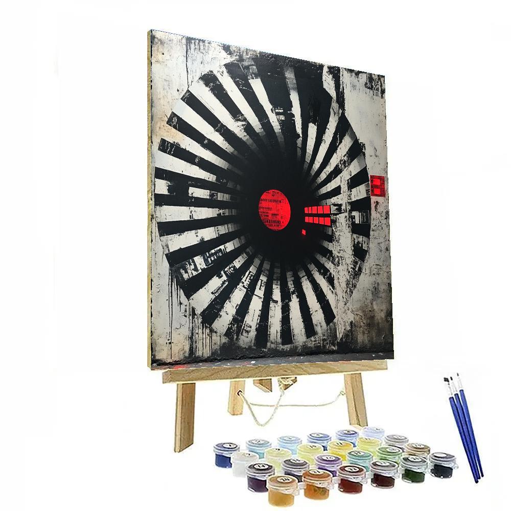 Banksy Inspired Consumption Spiral Blackout DIY paint by numbers