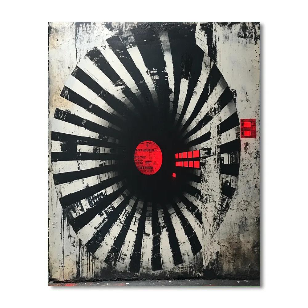 Banksy Inspired Consumption Spiral Blackout DIY paint by numbers