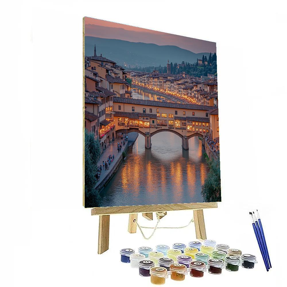 Historic Stone Bridge Of Ponte Vecchio Florence Italy Paint by numbers kits