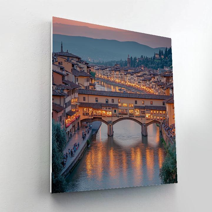Historic Stone Bridge Of Ponte Vecchio Florence Italy Paint by numbers kits