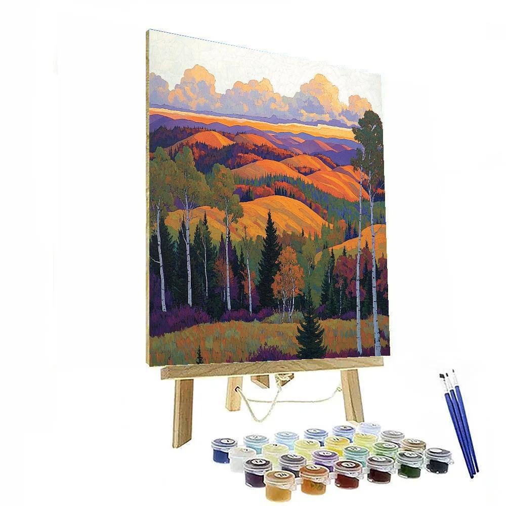 J. E. H. MacDonald Inspired Algoma Ridge In Ember Autumn Painting by numbers kit