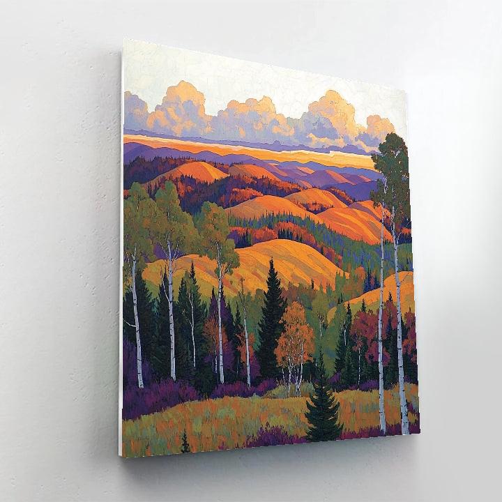 J. E. H. MacDonald Inspired Algoma Ridge In Ember Autumn Painting by numbers kit