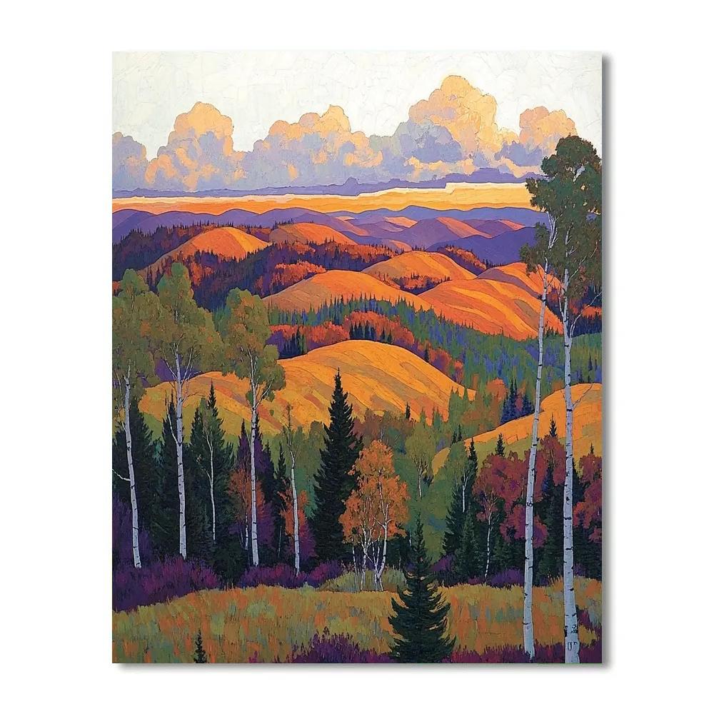 J. E. H. MacDonald Inspired Algoma Ridge In Ember Autumn Painting by numbers kit