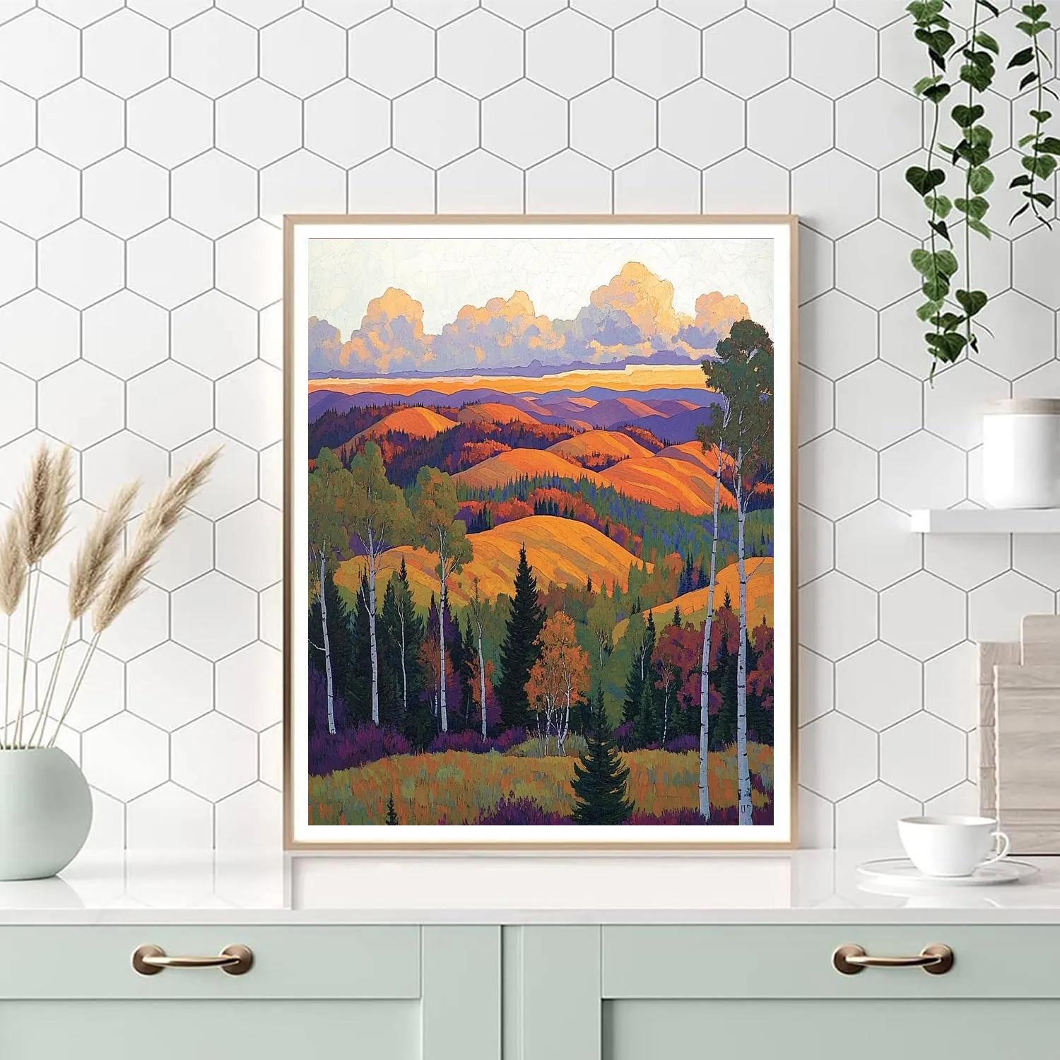 J. E. H. MacDonald Inspired Algoma Ridge In Ember Autumn Painting by numbers kit