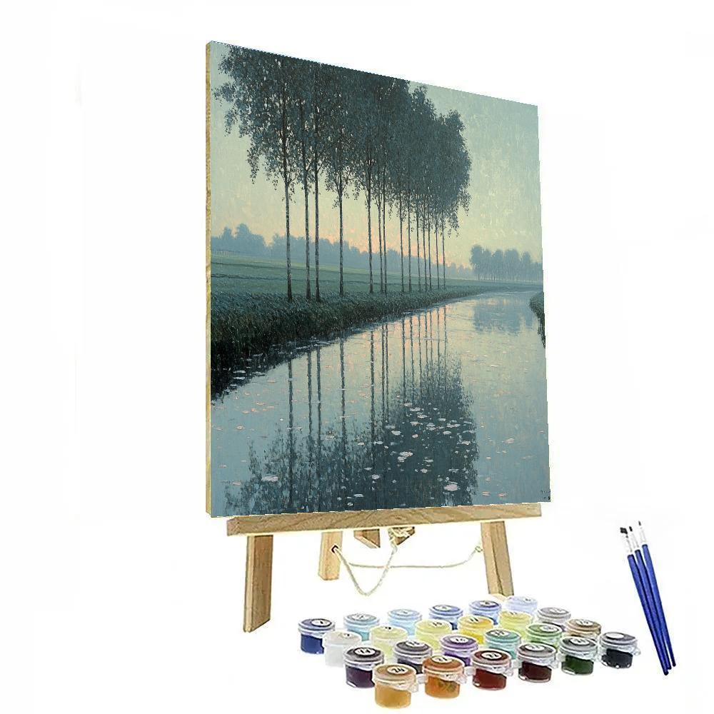 Claude Monet Inspired River Poplar Study In Rain Paint by numbers kits
