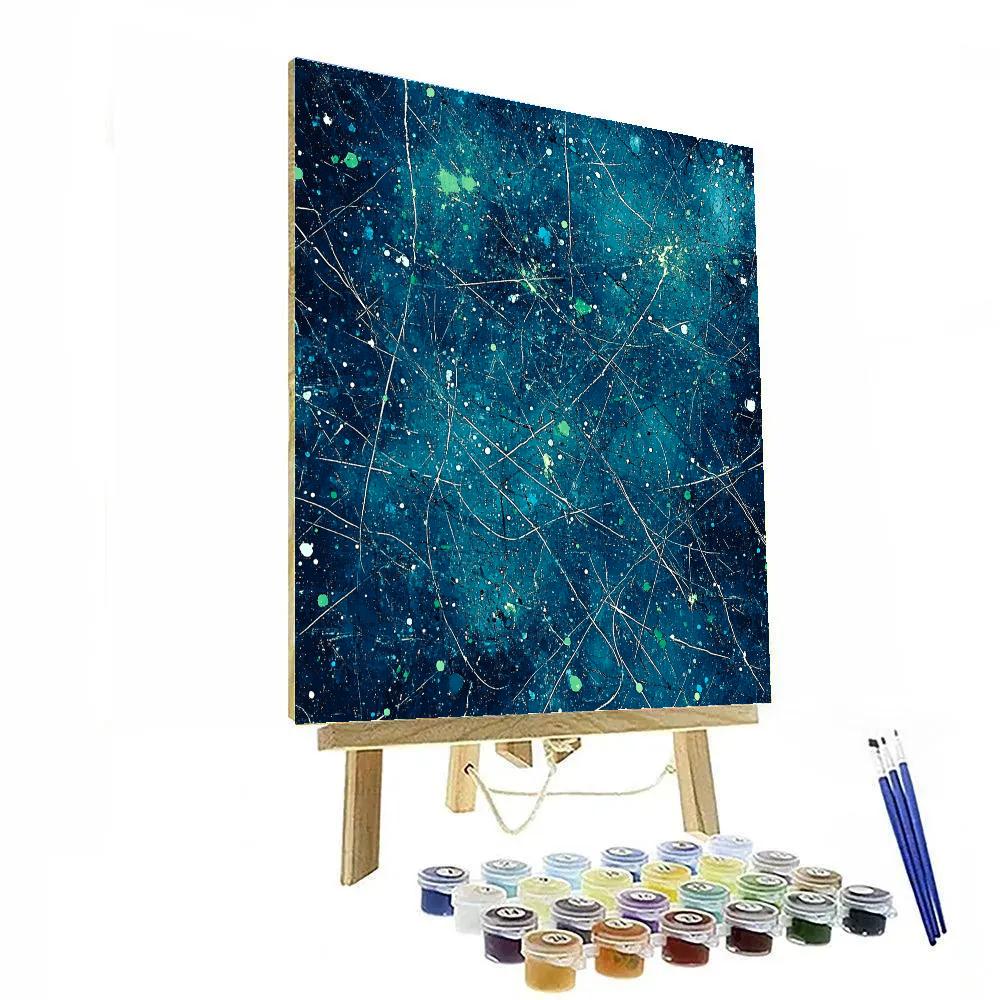 Jackson Pollock Inspired Aurora Drift Resonance paint by number