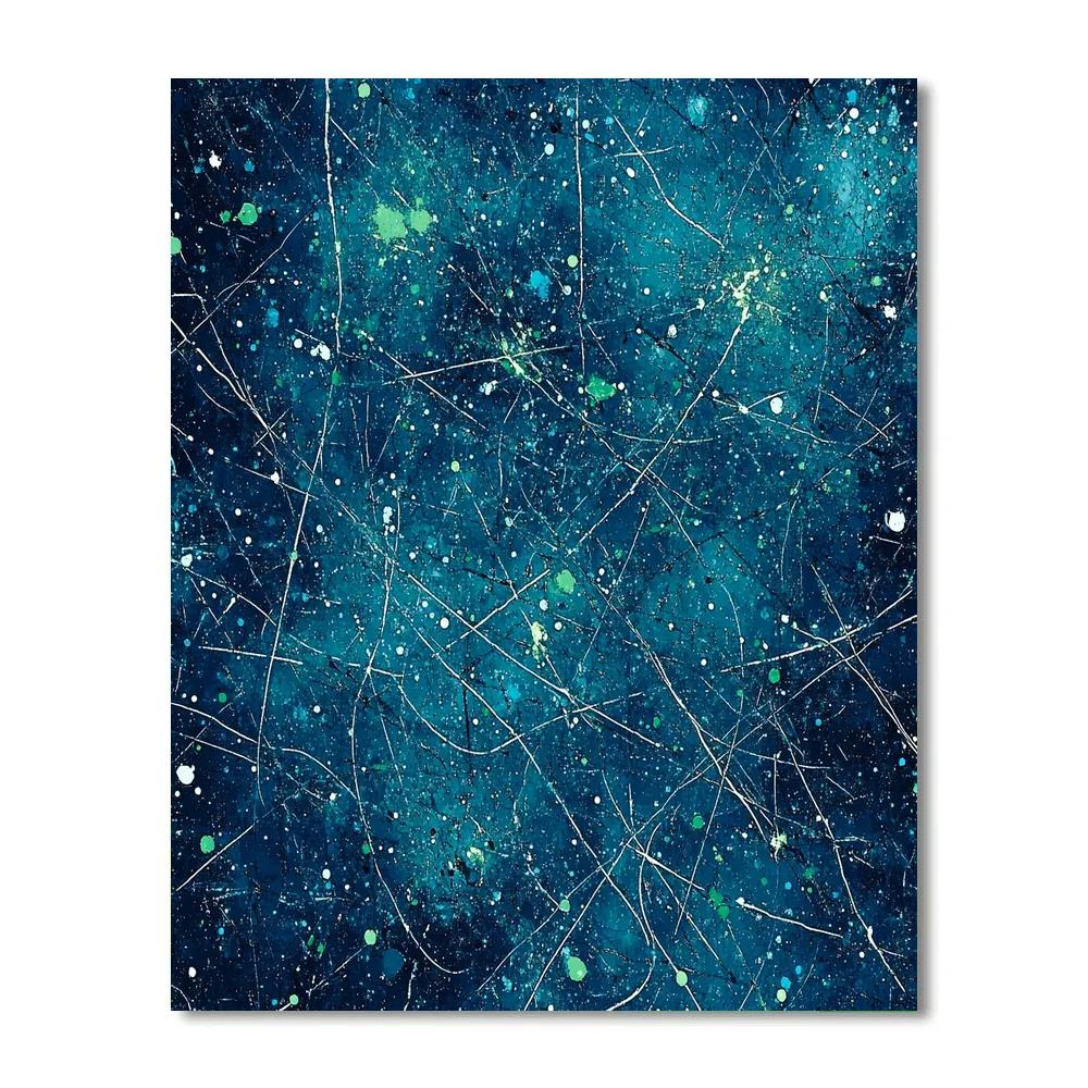 Jackson Pollock Inspired Aurora Drift Resonance paint by number