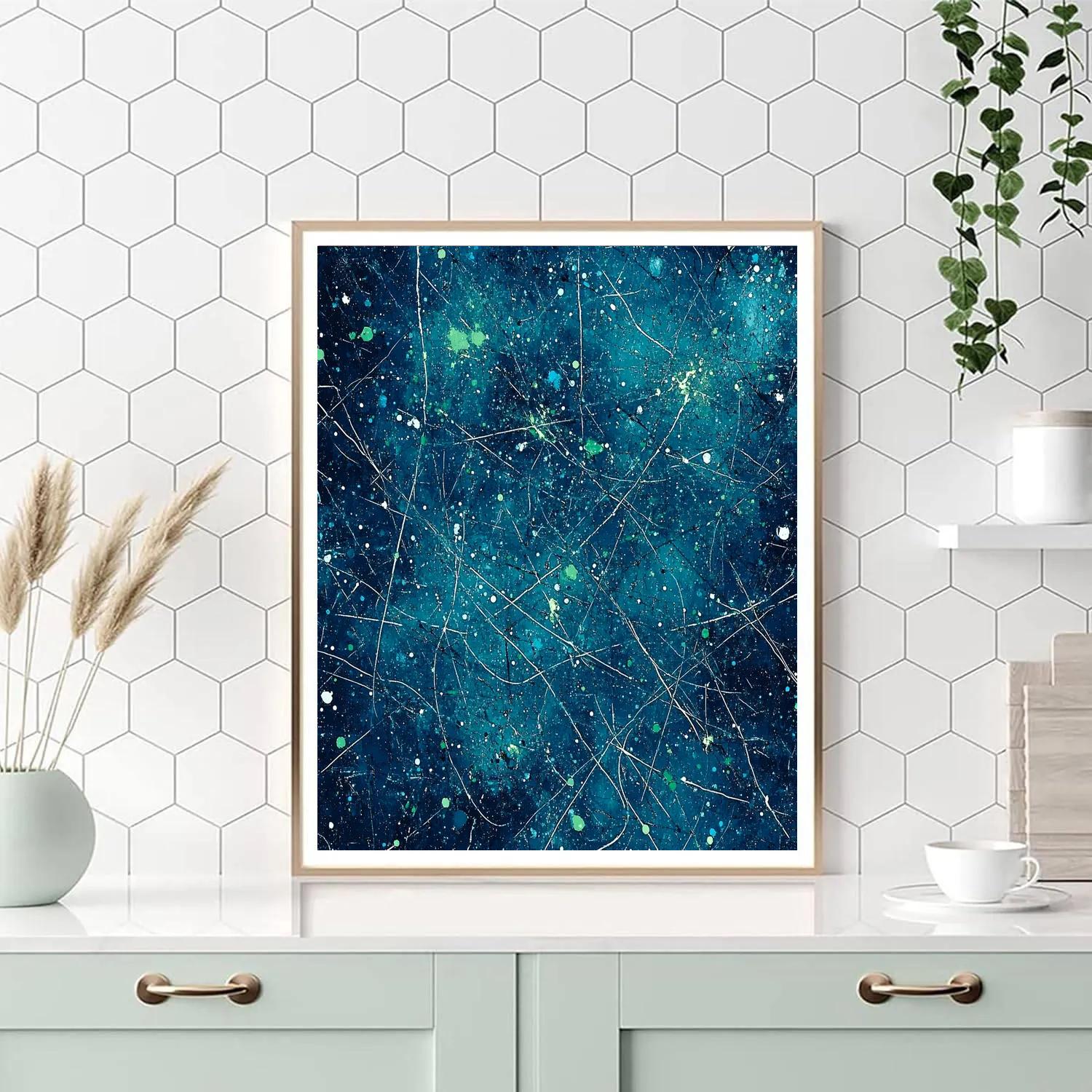 Jackson Pollock Inspired Aurora Drift Resonance paint by number