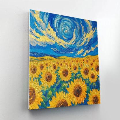 Van Gogh Inspired Sunflower Fields Number painting