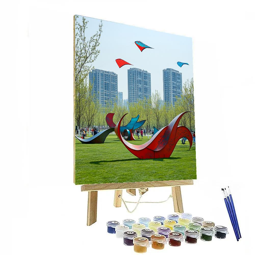 Modern Sculpture Park In Chaoyang Park Beijing China paint by numbers