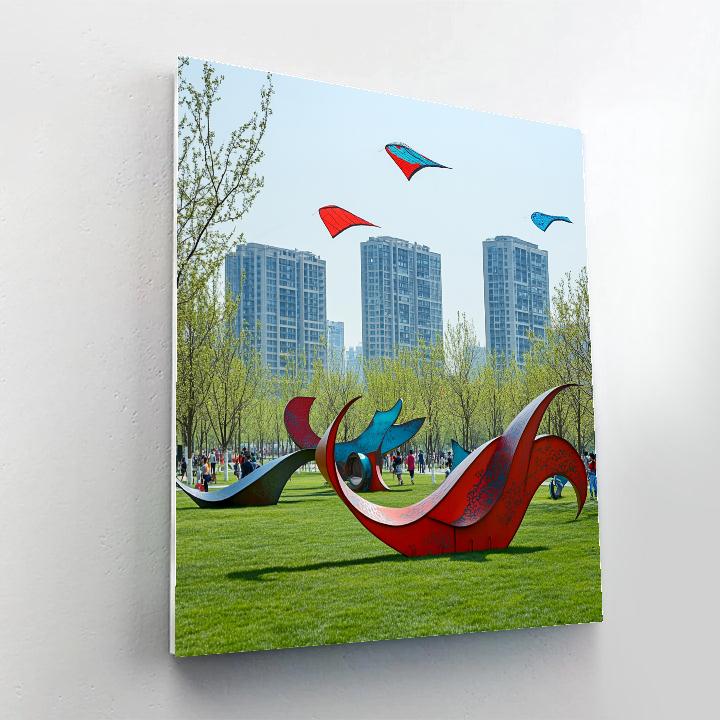 Modern Sculpture Park In Chaoyang Park Beijing China paint by numbers