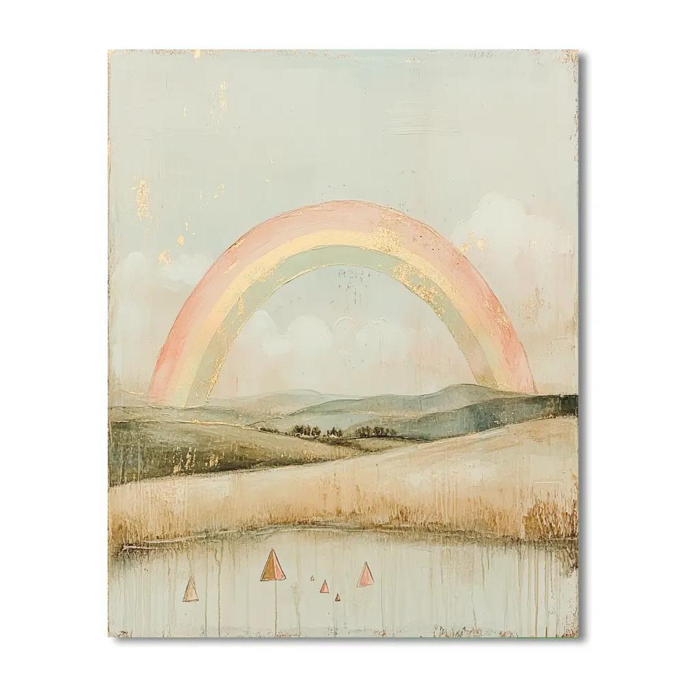 Leonardo Da Vinci Inspired Rainbow After Rain Painting by numbers kit