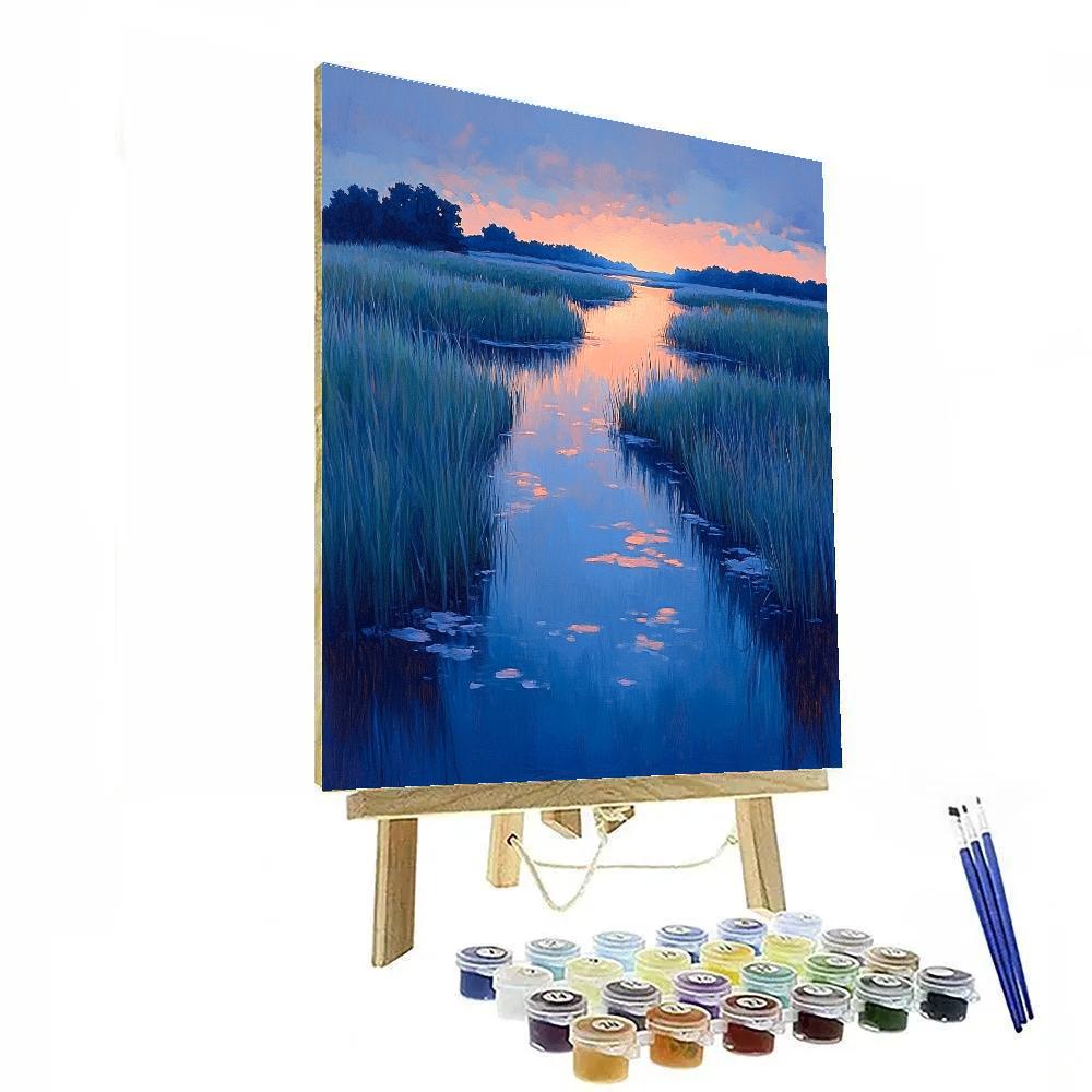 Claude Monet Inspired Twilight Marsh Glow paint by color