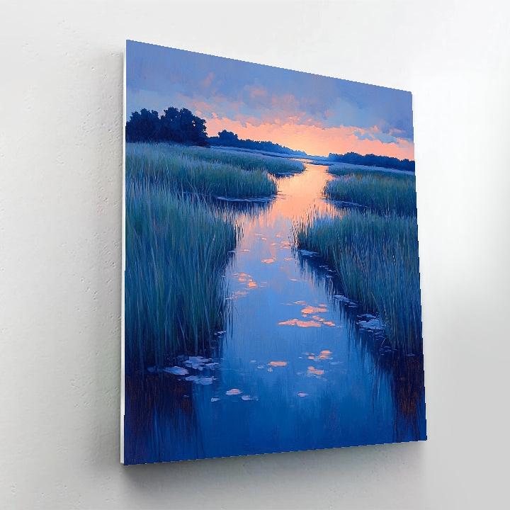 Claude Monet Inspired Twilight Marsh Glow paint by color