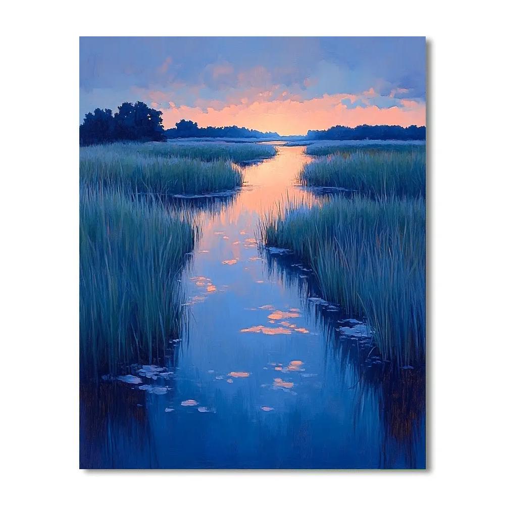 Claude Monet Inspired Twilight Marsh Glow paint by color