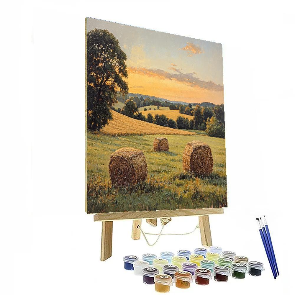 Claude Monet Inspired Autumn Field With Distant Hay Paint by numbers kits