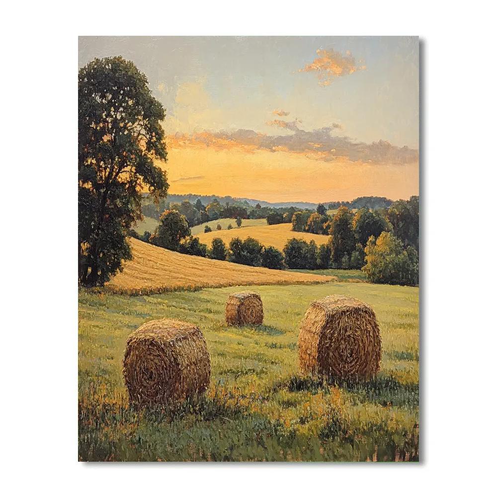Claude Monet Inspired Autumn Field With Distant Hay Paint by numbers kits