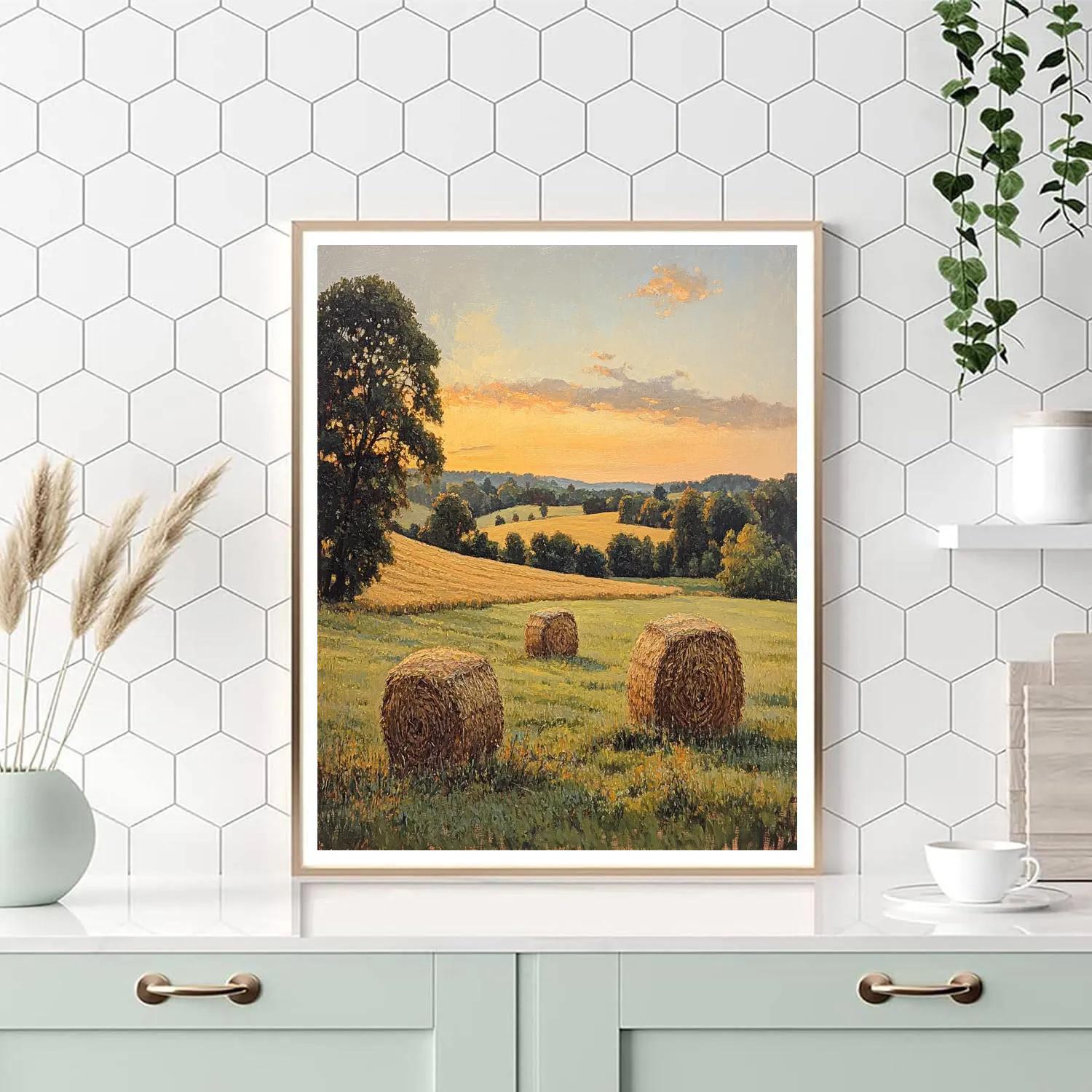 Claude Monet Inspired Autumn Field With Distant Hay Paint by numbers kits