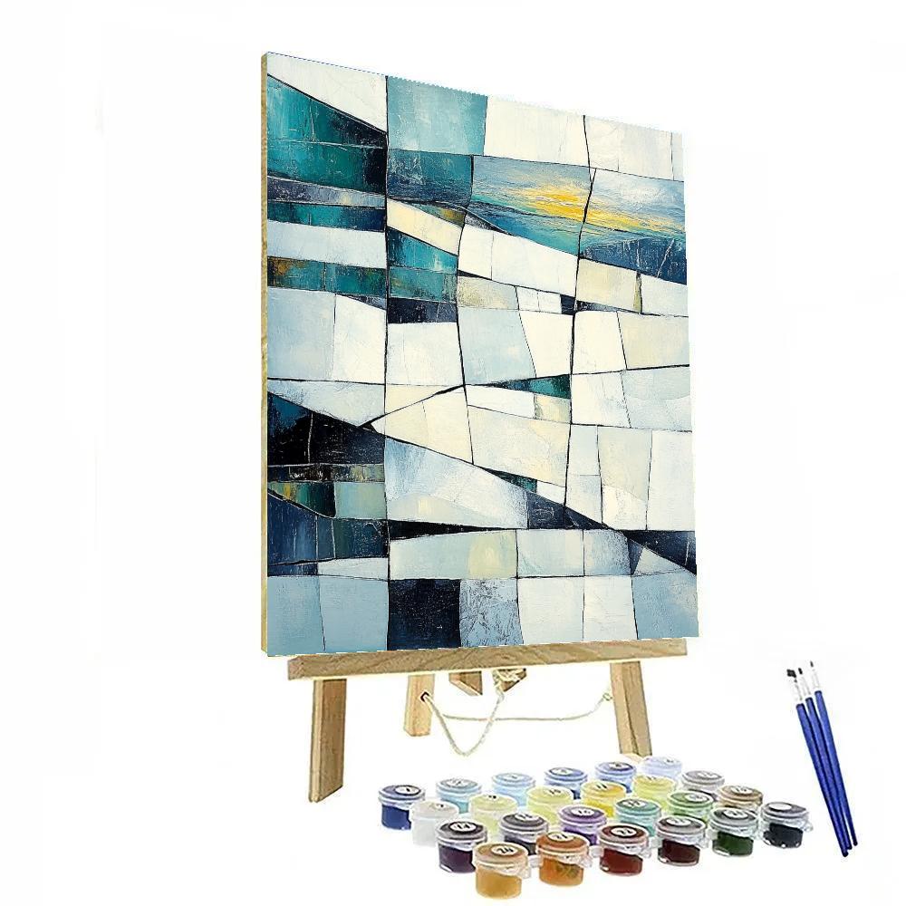 Jean-Paul Riopelle Inspired Aurora Icefield Tessellation paint by number