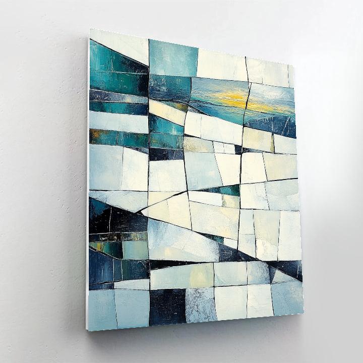 Jean-Paul Riopelle Inspired Aurora Icefield Tessellation paint by number