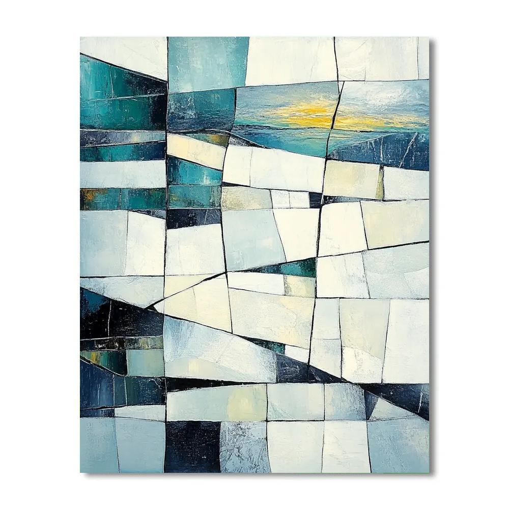 Jean-Paul Riopelle Inspired Aurora Icefield Tessellation paint by number