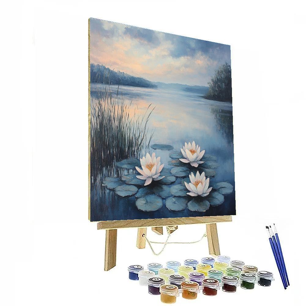 Monet Inspired Morning Lake Mist paint by number