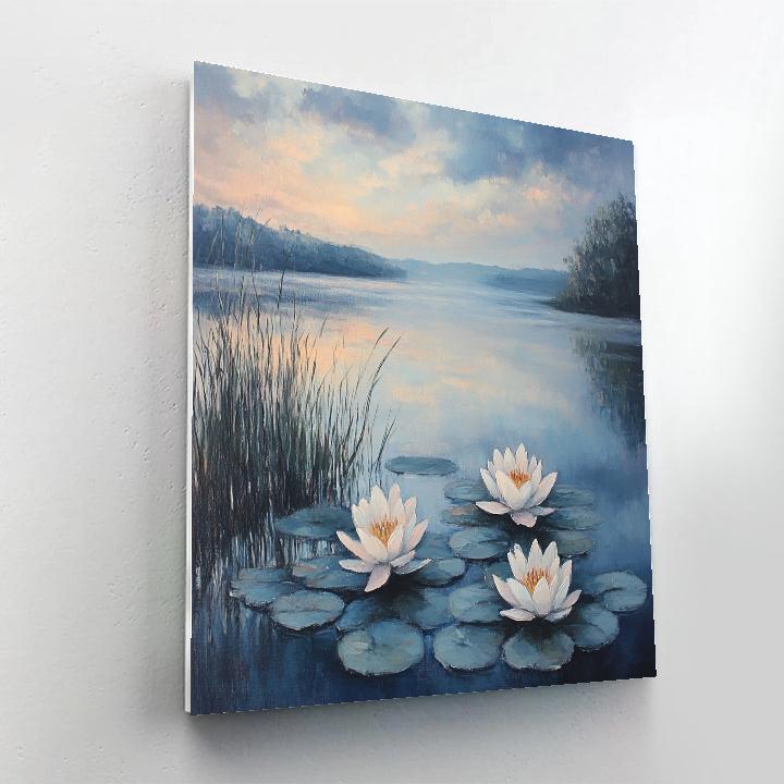 Monet Inspired Morning Lake Mist paint by number