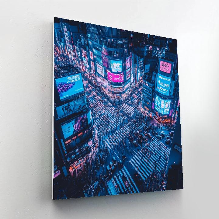 Aerial View Of Shibuya Crossing Tokyo Japan paint by number