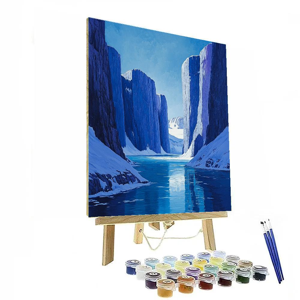 Lawren Harris Inspired Cathedral Fjord Of Silent Blue Painting by numbers kit