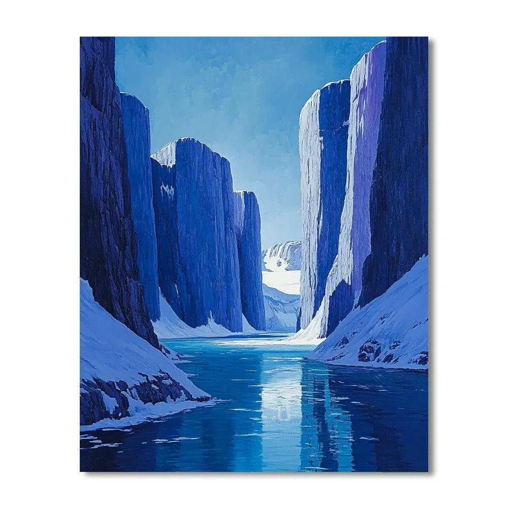 Lawren Harris Inspired Cathedral Fjord Of Silent Blue Painting by numbers kit