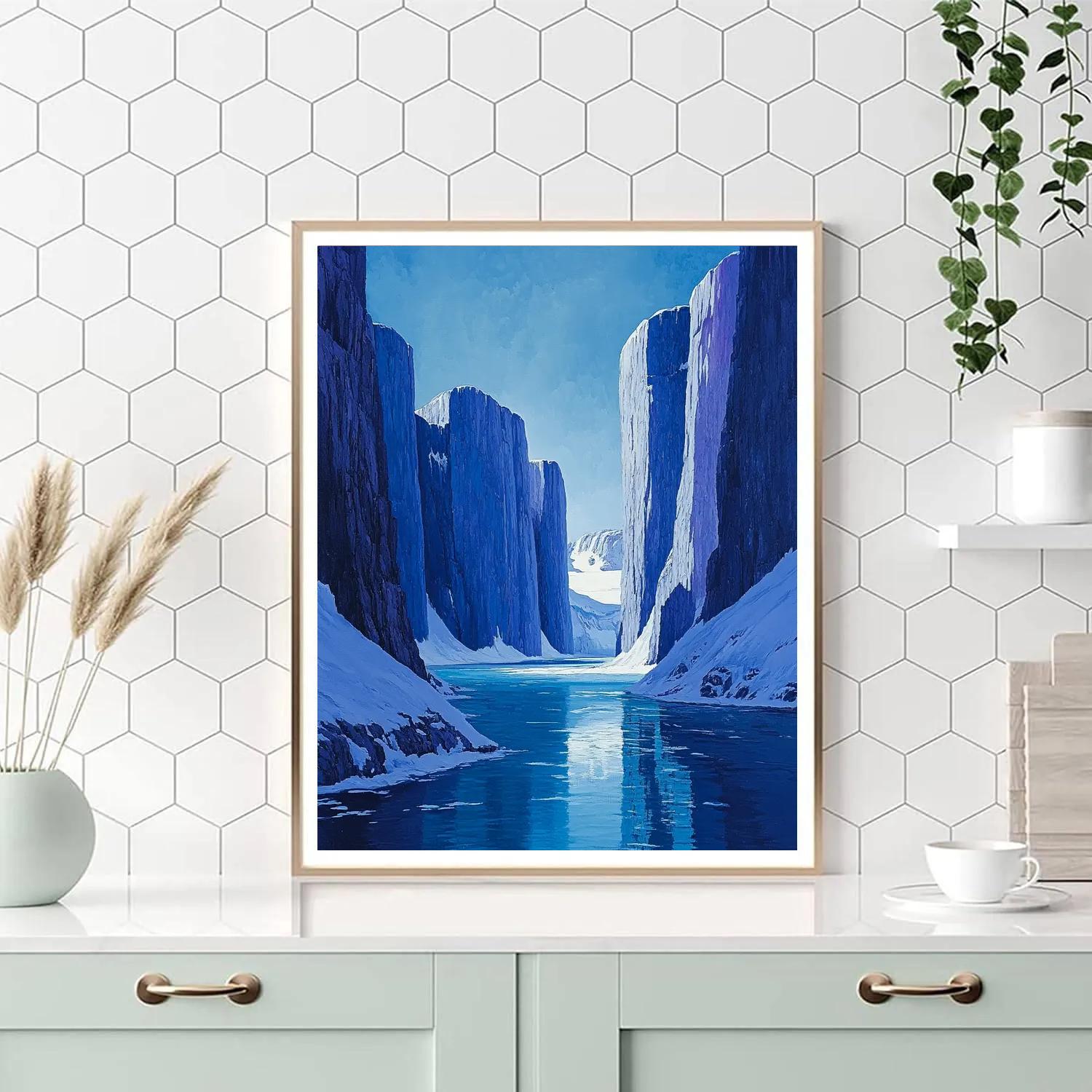 Lawren Harris Inspired Cathedral Fjord Of Silent Blue Painting by numbers kit