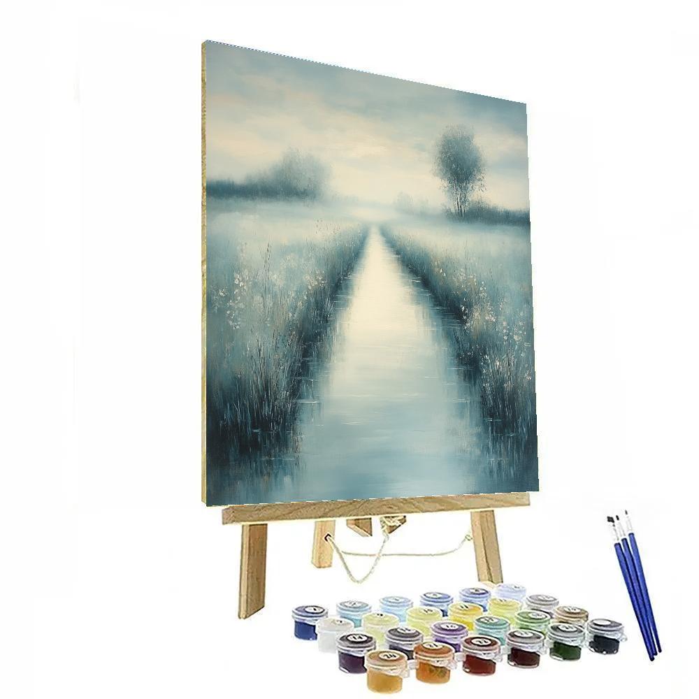 Claude Monet Inspired Foggy Canal At Dawn painting number kit
