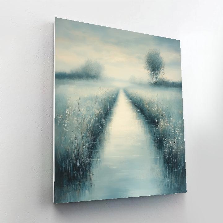 Claude Monet Inspired Foggy Canal At Dawn painting number kit