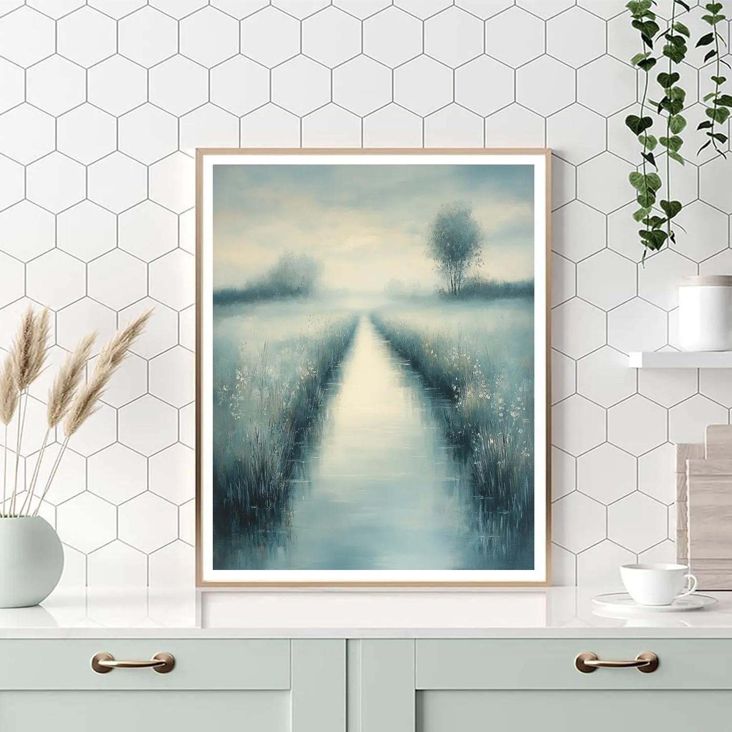 Claude Monet Inspired Foggy Canal At Dawn painting number kit