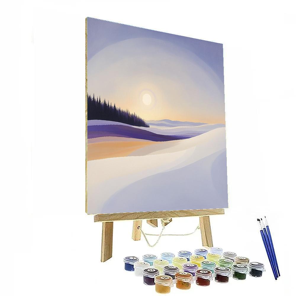 Lawren Harris Inspired Ochre Ridge Beneath Polar Halo paint by numbers