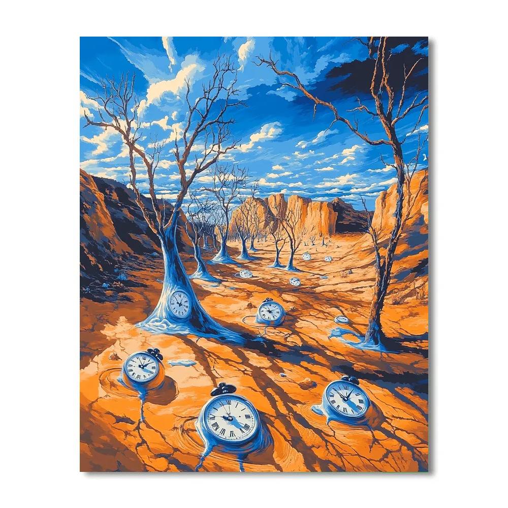 Salvador Dali Inspired Surreal Desert Dreams Number painting