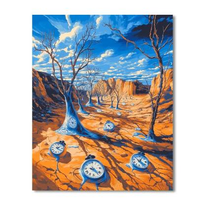 Salvador Dali Inspired Surreal Desert Dreams Number painting