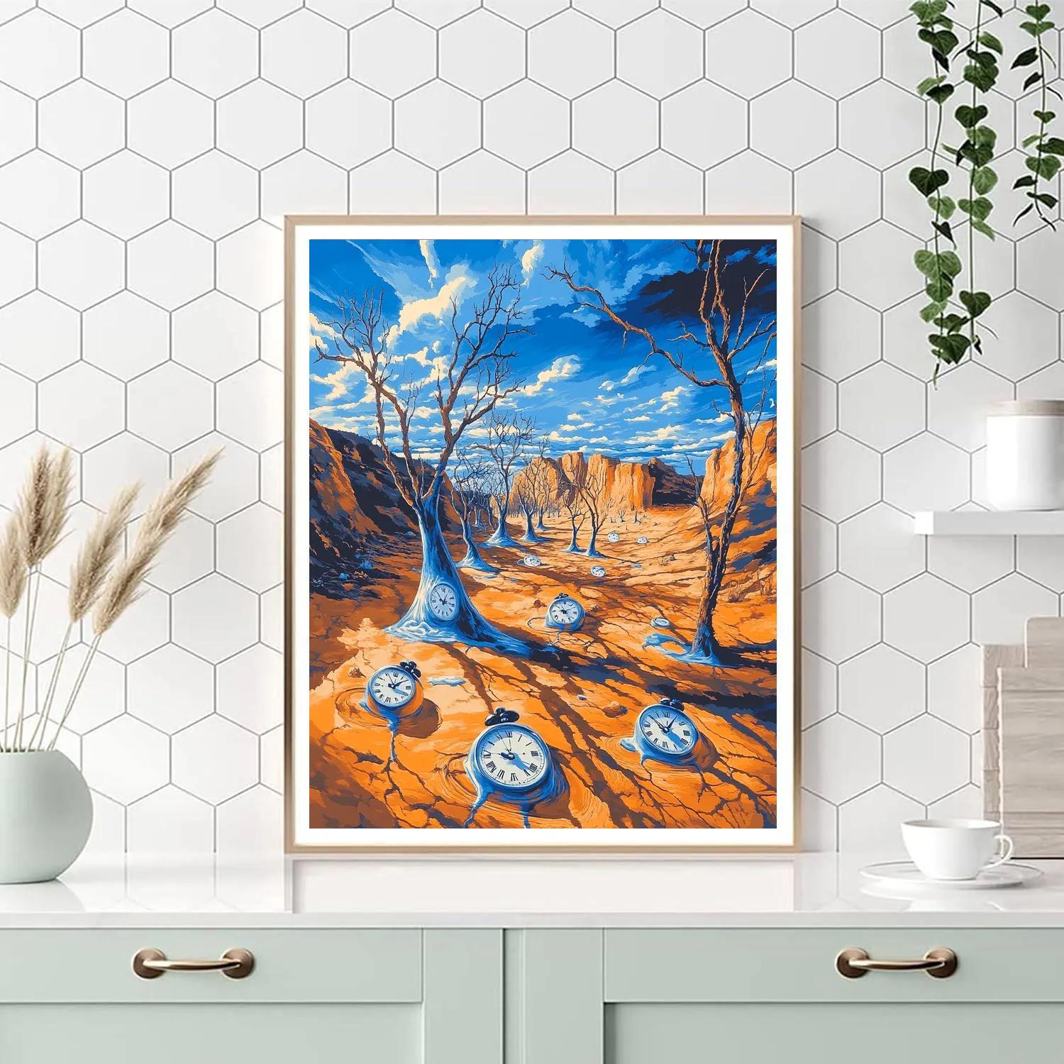 Salvador Dali Inspired Surreal Desert Dreams Number painting