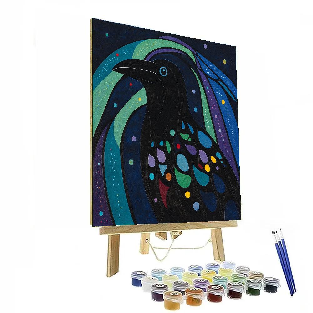Norval Morrisseau Inspired Aurora Raven Of Spirit Winds Paint by numbers kits