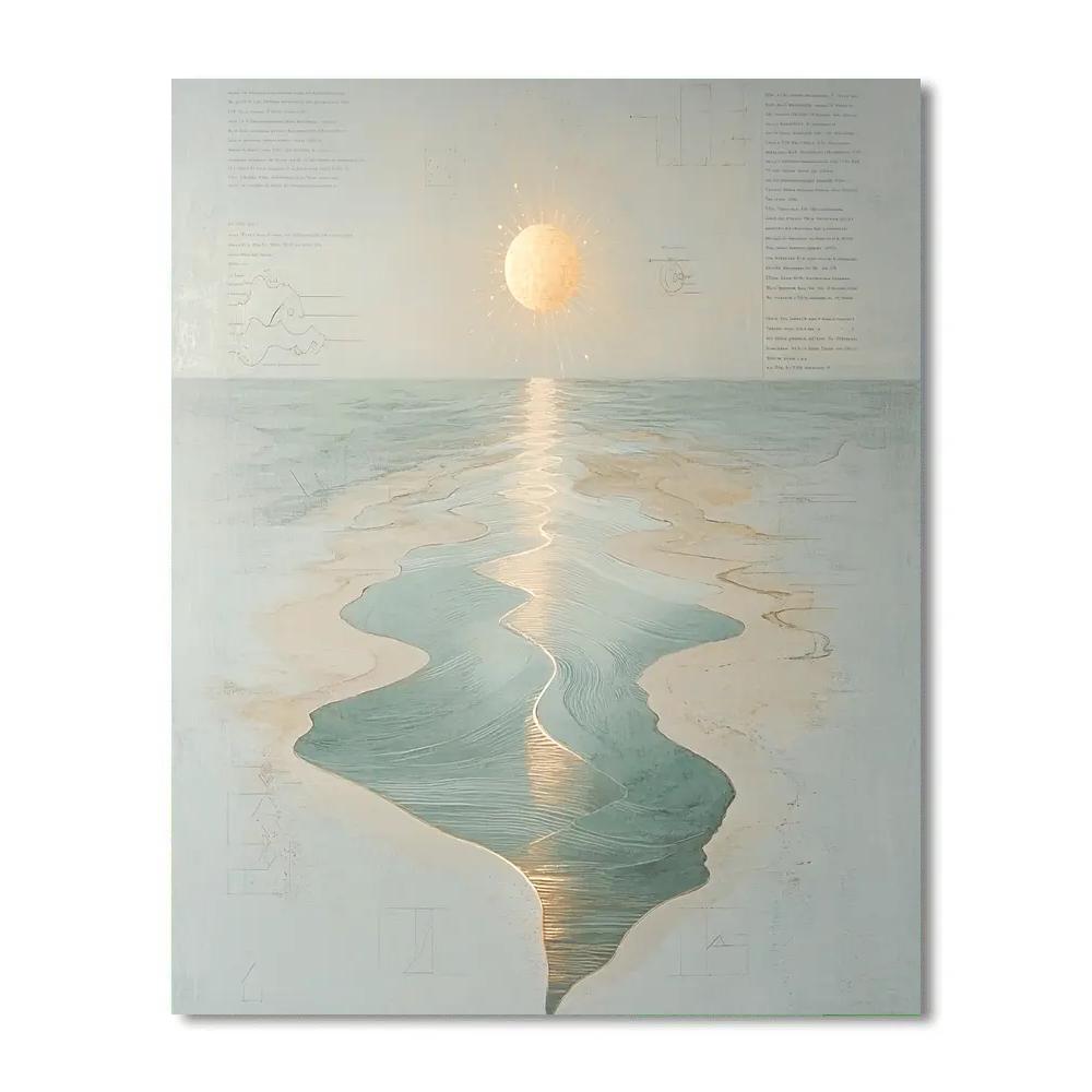 Leonardo Da Vinci Inspired Underwater Light Caustics Painting by numbers kit