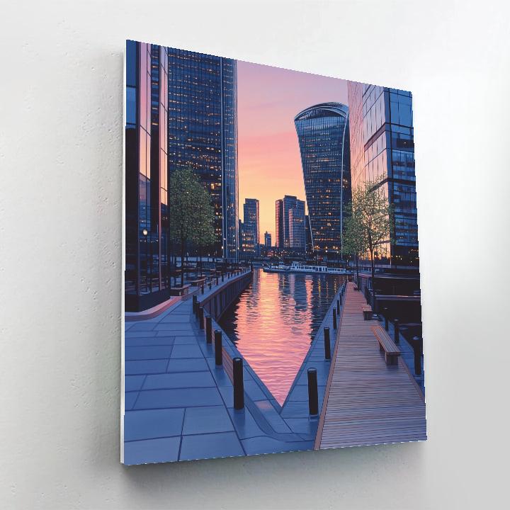 Futuristic Skyline Of Canary Wharf London United Kingdom DIY paint by numbers