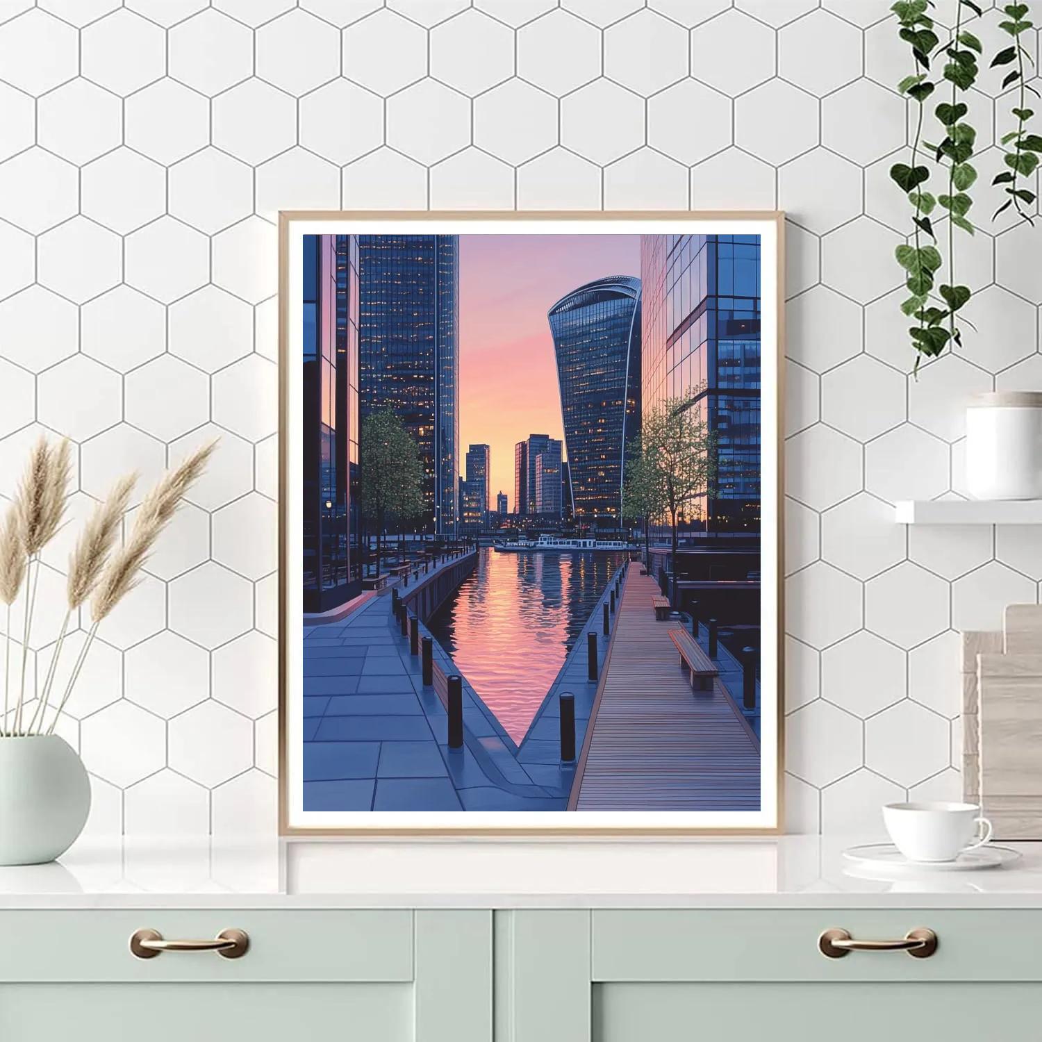 Futuristic Skyline Of Canary Wharf London United Kingdom DIY paint by numbers