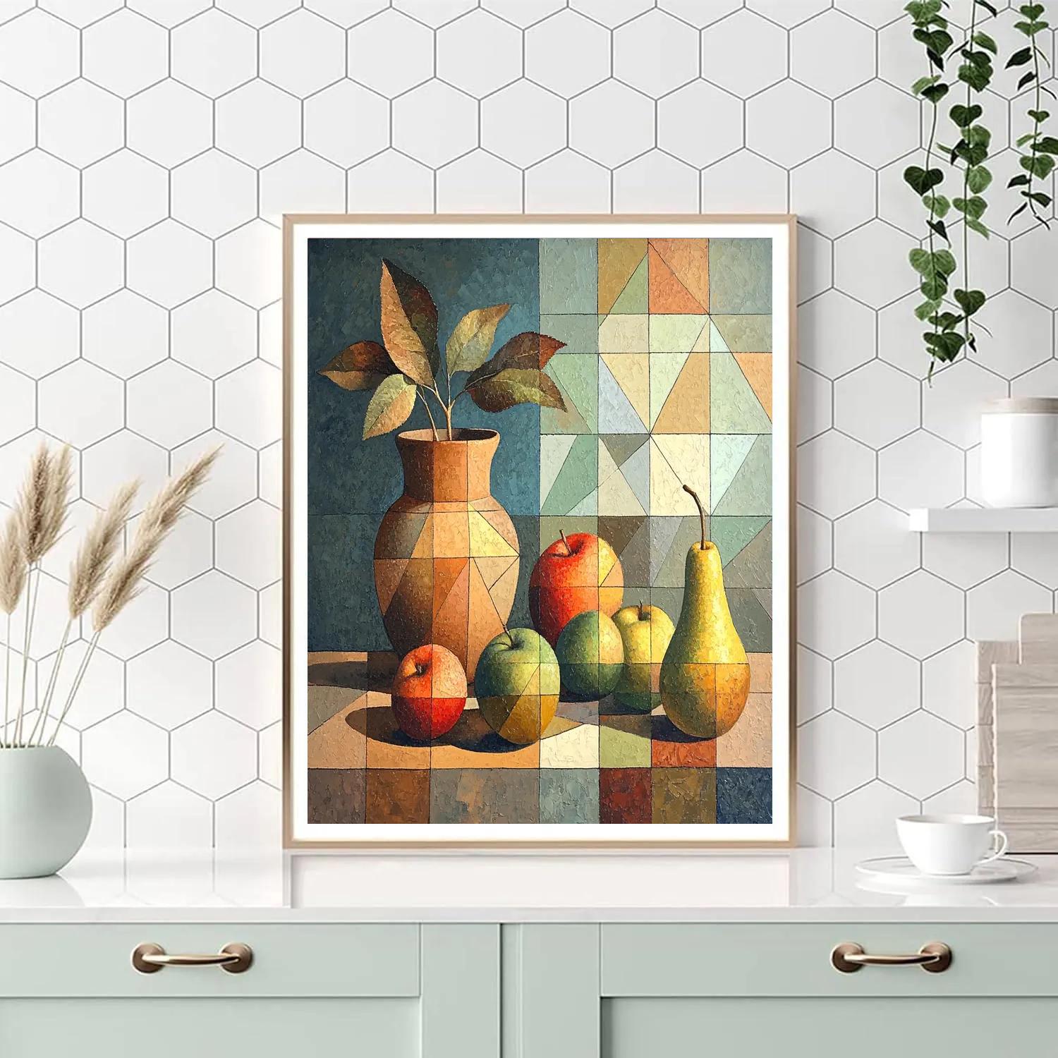 Pablo Picasso Inspired Prism Orchard Still Life Paint by numbers art