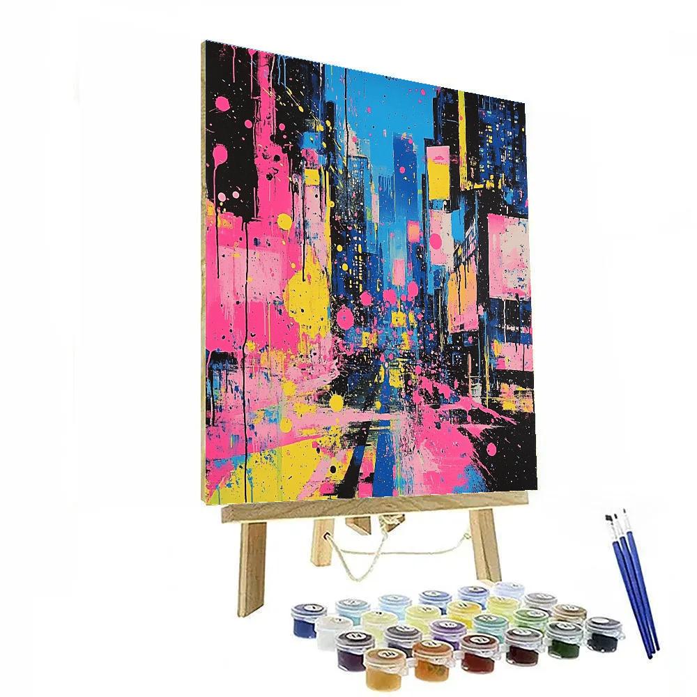 Jackson Pollock Inspired City Night Energy Numbered painting kits