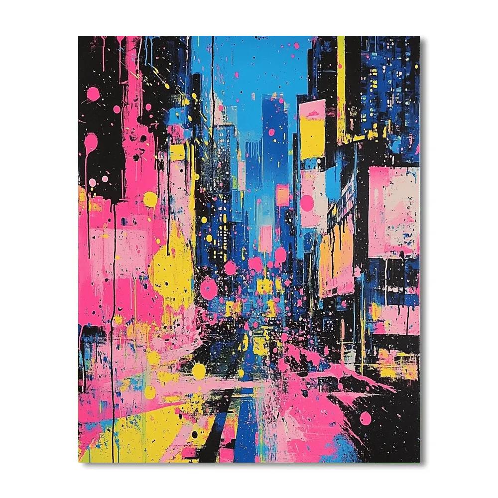 Jackson Pollock Inspired City Night Energy Numbered painting kits