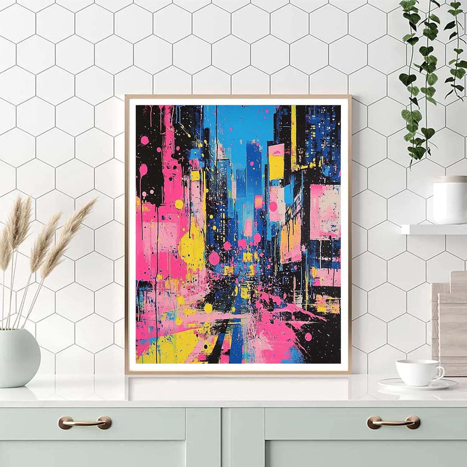 Jackson Pollock Inspired City Night Energy Numbered painting kits